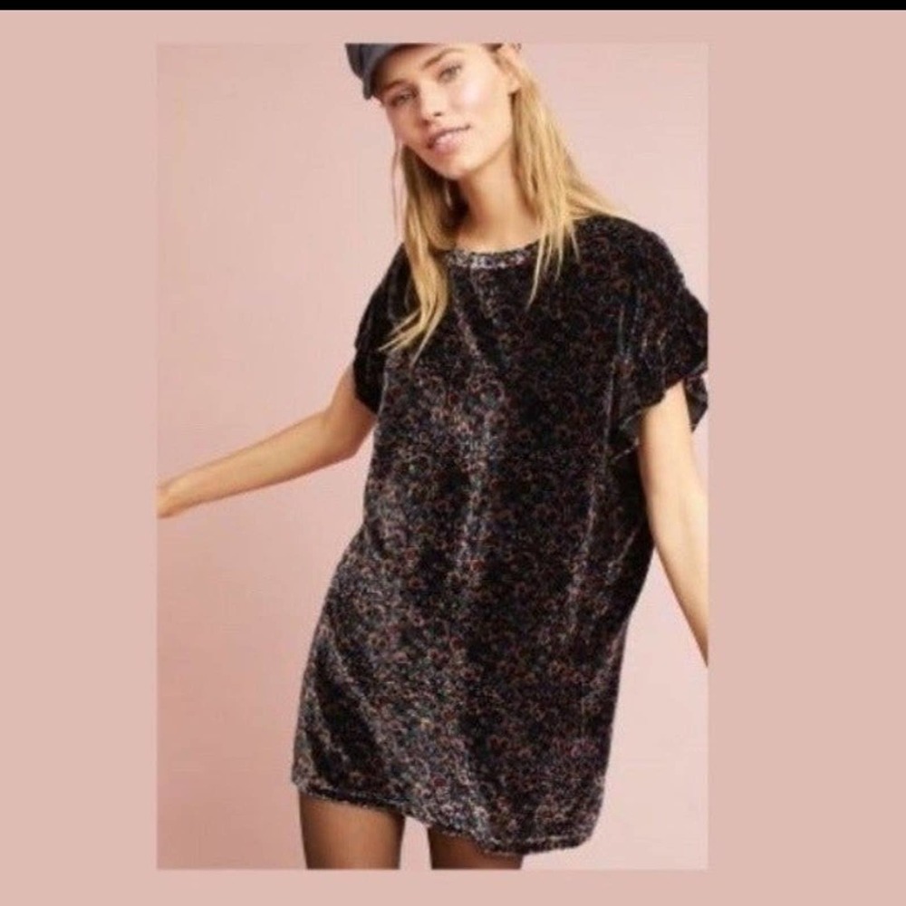 Current Elliott- The Janie Dress in Floral Velvet